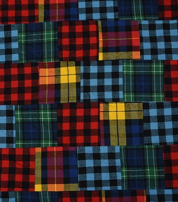 Multicolor Patchwork Plaid Shirting Fabric