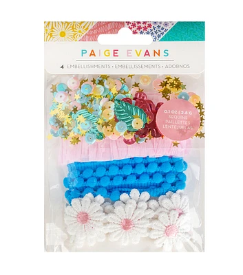 American Crafts 4ct Paige Evans Adventure Trim & Sequin Mix