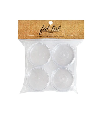 2" Clear Round Plastic Containers With Suction Lids 4pk