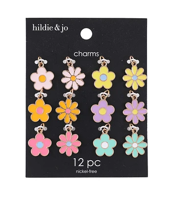 12ct Multi Colored Enamel Flower Charms by hildie & jo