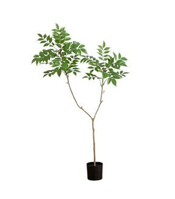 Nearly Natural 42" Green Artificial Sumac Tree in Black Planter