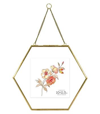 MCS 10"x11.5" Brass Pressed Hexagonal Float Picture Frame