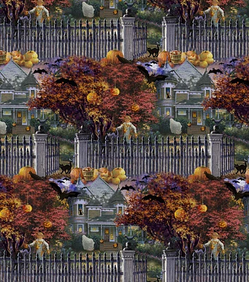 David Textiles Halloween House Halloween Cotton Fabric