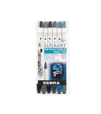 Zebra 6ct Night Scape Retractable Markers