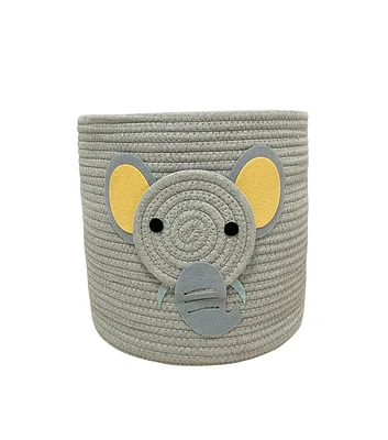 12" Gray Elephant Soft Woven Basket by Place & Time