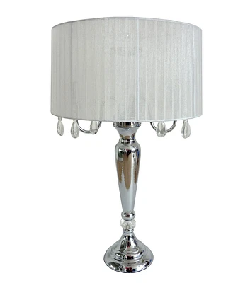 All The Rages 31" White Romantic Sheer Shade Table Lamp With Crystals