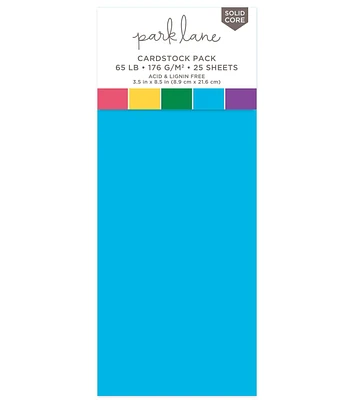 25 Sheet 3.5" x 8.5" Jewel Slimline Cardstock Paper Pack by Park Lane