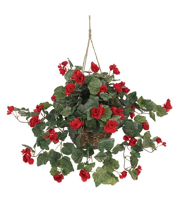 Nearly Natural Begonia Hanging Basket