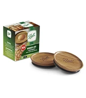 Ball 3pk Wood Wide Mouth Mason Jar Lids