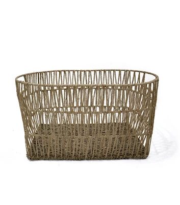 16.5" x 12" Bamboo Open Weave Basket by Place & Time