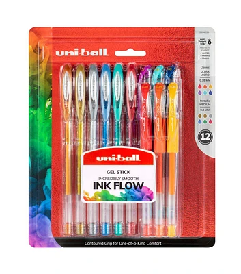 uni-ball InkJoy Gelstick Gel Pen Set 12 Pens Assorted Colors