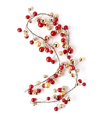 70" Christmas Red & Gold Shatterproof Ornament Garland by Place & Time