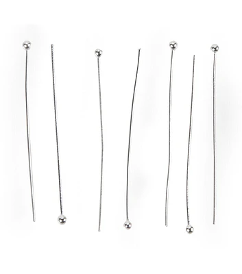 2" Silver Plated Ball Head Pins 14pk by hildie & jo