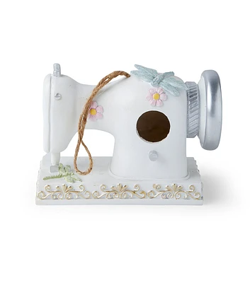 8" White Sewing Machine Resin Birdhouse by Place & Time