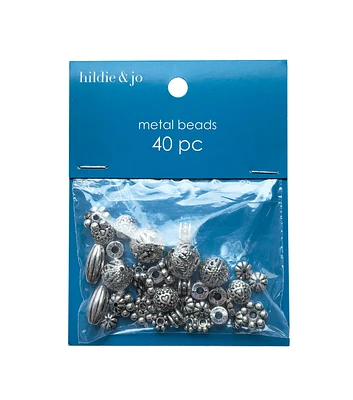 40pc Assorted Silver Metal Cast Spacers by hildie & jo