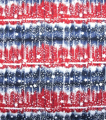 Tie Dye Star Stripe Patriotic Cotton Fabric