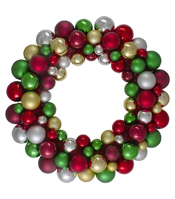 Northlight 33" Christmas 2 Finish Shatterproof Ball Traditional Wreath