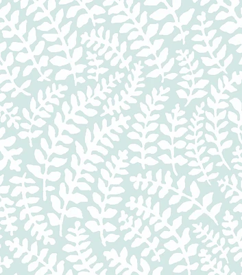 Stitch & Sparkle Leaf Print on Dew Cotton Fabric