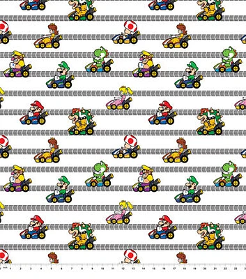 Mario Kart Race Pop Culture Cotton Fabric