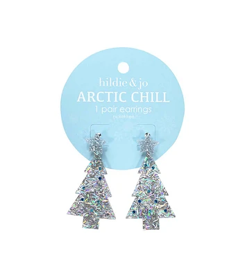 2" Christmas Brushed Tree Earrings by hildie & jo