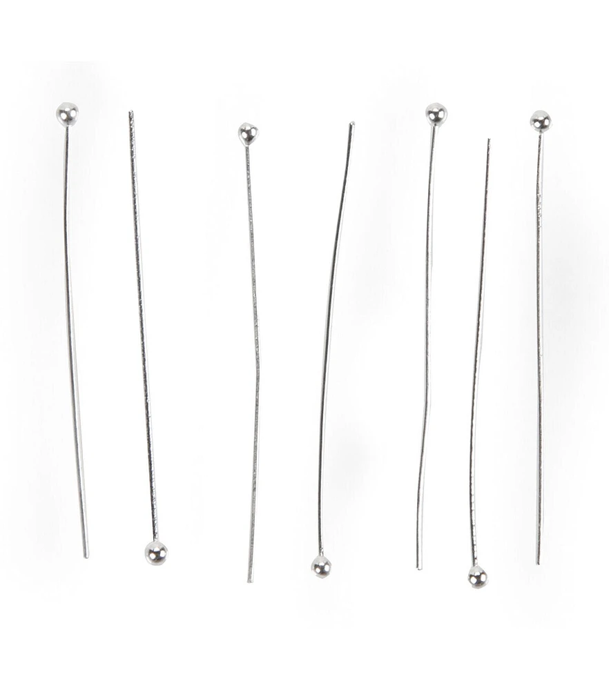 2" Silver Plated Ball Head Pins 14pk by hildie & jo