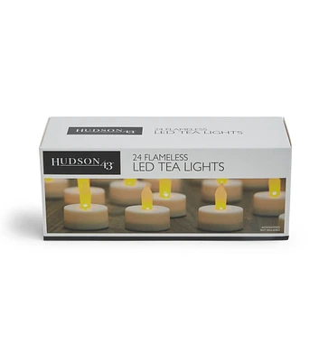 Flameless White LED Tealight Candles 24pk