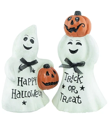 Northlight 8" Happy Halloween & Trick or Treat Ghost Decorations 2ct