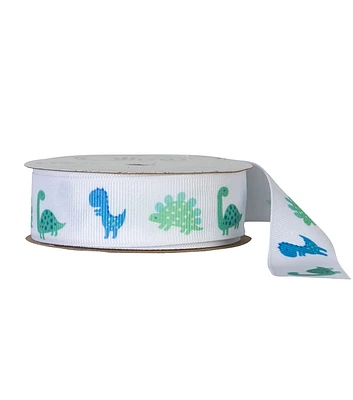 Offray Grosgrain Ribbon 7/8"x9' Baby Dinosaurs