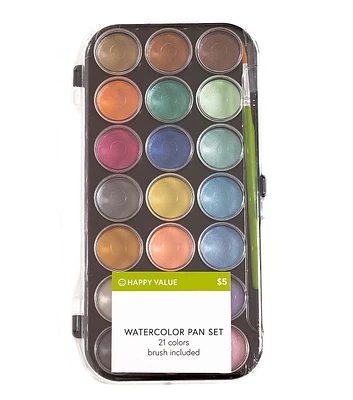 22ct Watercolor Pearlescent Set With Paint Brush by Happy Value