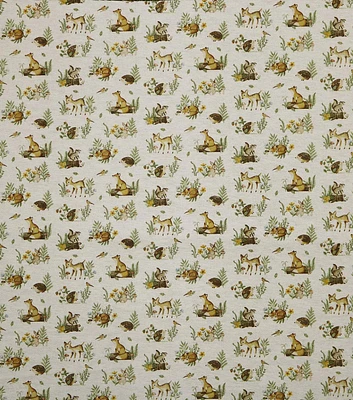 Brown Forest Animals Nursery Flannel Fabric