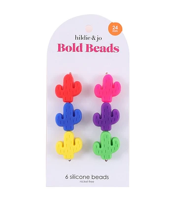 6ct Novelty Cactus Silicone Beads by hildie & jo