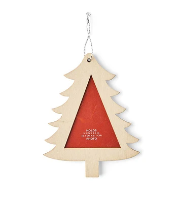 5" Christmas Laser Unfinished Wood Tree Frame Ornament by Place & Time