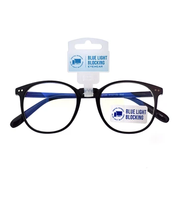 Round Black Blue Light Blocking Reading Glasses