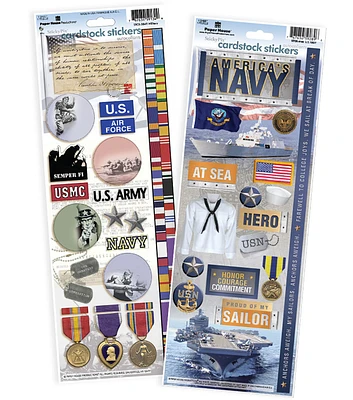 Paper House US Navy Cardstock Sticker 2pk