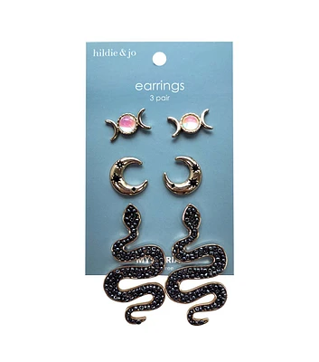 3ct Halloween Moon & Snake Earrings by hildie & jo