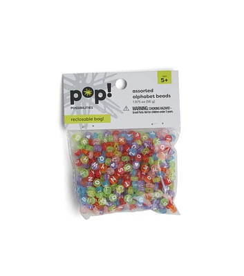 7mm Colored Translucent Alphabet Round Translucent Beads by POP!