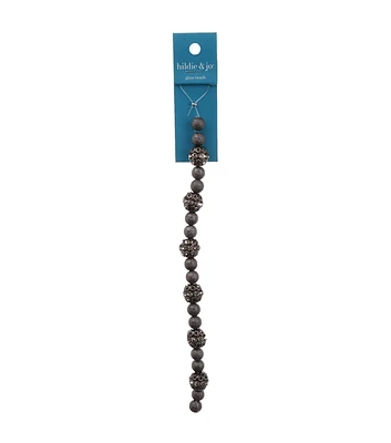 7" Gray Glass Bead Strand by hildie & jo