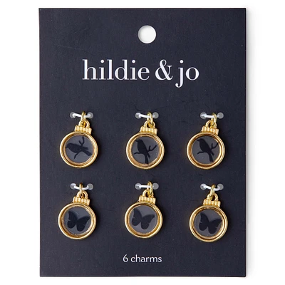 6ct Black & Gold Printed Icon Charms by hildie & jo