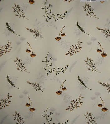 Wild Flower on Ivory Silky Crepe Fabric