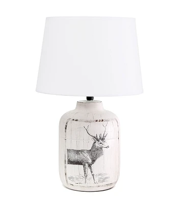 All The Rages Rustic Deer Buck Ceramic Farmhouse Accent Table Lamp