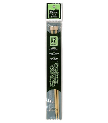 Clover 9" Bamboo Size Single Point Knitting Needle Set