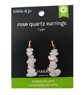 2" Rose Quartz Post Dangle Earrings by hildie & jo