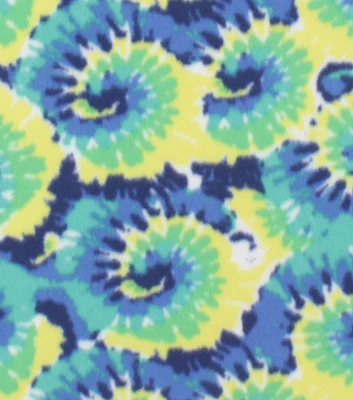 Green Tie Dye Swirl Blizzard Fleece Fabric