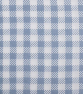 POP! Gingham Blue Lightweight Fleece Fabric