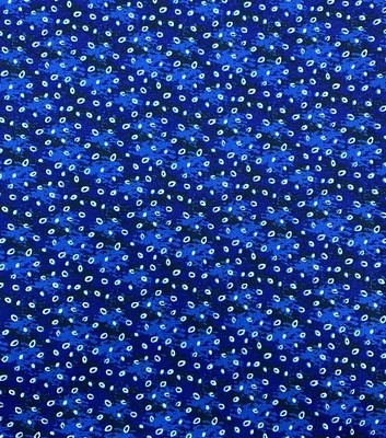 Drawn Dots on Dark Blue Cotton Fabric by Keepsake Calico