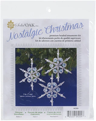 Nostalgic Christmas Beaded Crystal Ornament Kit Shimmer Snowflakes Makes