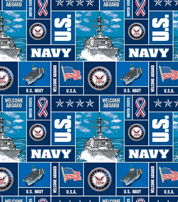 United States Navy Fleece Fabric  Allover