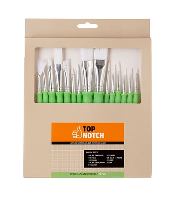 15ct White Taklon Brush Value Pack by Top Notch