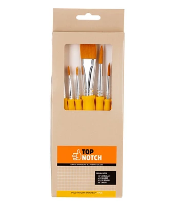 7ct Gold Taklon Flat Brush Variety Pack by Top Notch