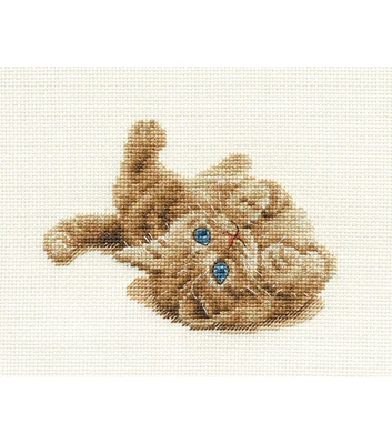 DMC 6" x 4" Kitten Playing Cross Stitch Kit